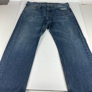 Levi's Jeans Men 40x30 569 Loose Straight Dark Blue Faded Cotton Denim Tag 38x32